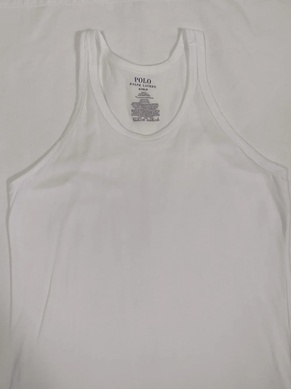 Polo Ralph Lauren White Cotton Slim Fit Classic Undershirt Tank Men's Size Small